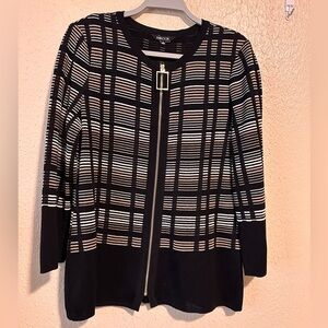 Misook Zip Up Knit Sweater‎ Cardigan Size Small